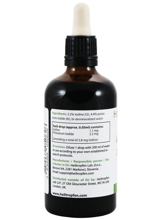 Heiltropfen 2.2% Lugol's Iodine Solution (3.4 Fl Oz), Pharmaceutical Grade, Lugols Solution Made with Iodine and Potassium Iodide. ® - Image 3